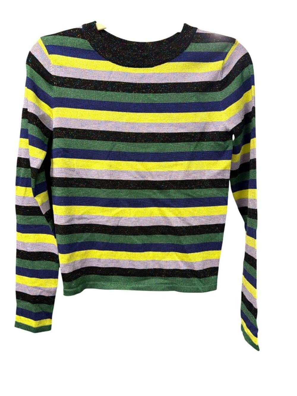 Daydreamer Cosmic Striped Lurex Knit Sweater Top  Small New Metallic